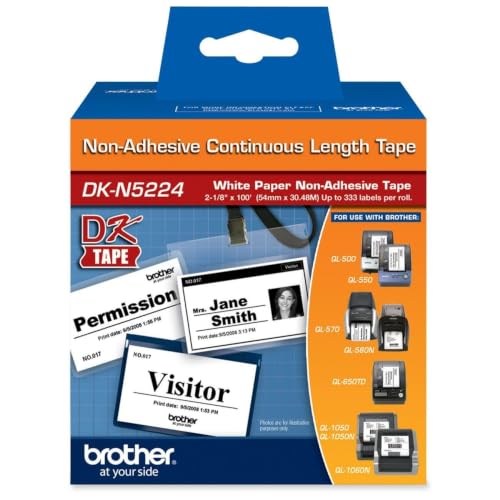 Image of Brother DKN5224 54mm Black on White Non-Adhesive Continuous Length Paper Label Tape