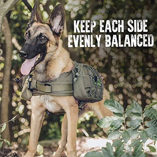 OneTigris Mammoth Hunderucksack 2.0 Version Reißen Camping Wandern Hundebackpack für M/L Größe Hunde (M, Ranger Grün)