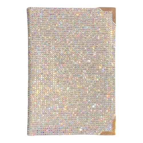 Diamond Bling Passport Cover with Metal Edge Protector, Vacation Essential, Wallet Organizer, Small Gift, Travel Accessories for Women and Men (AB/Rose Gold Edge)
