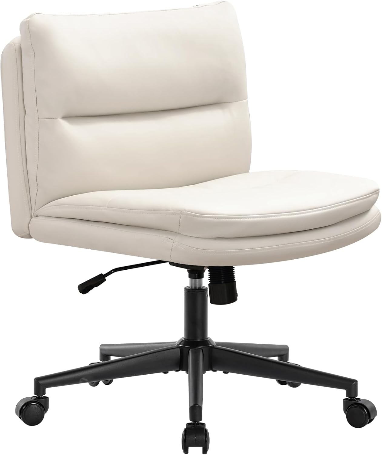 Bosmiller Armless Desk Chair Office Chair No Wheels Padded Seat Home