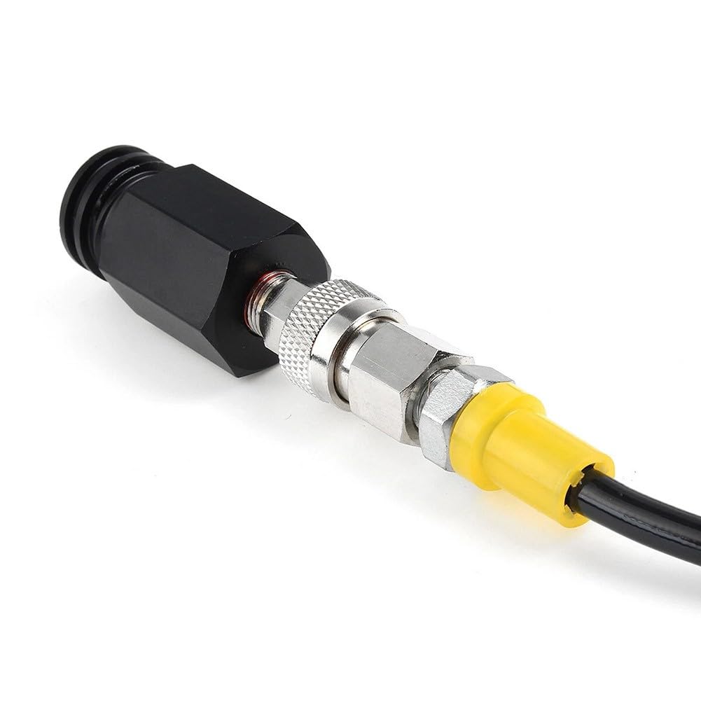 Kit tubo adattatore cilindro CGA320 con tubo microbore ad alta pressione DN3 da 2 m 6 mm compatibile con SodaStream per ricarica esterna del serbatoio di CO2, rame alluminio, come mostrato