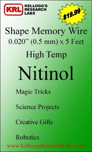 Kellogg's Research Labs, High Temp 180°F (80°C), 0.020" (0.5mm) Shape Memory Nitinol wire