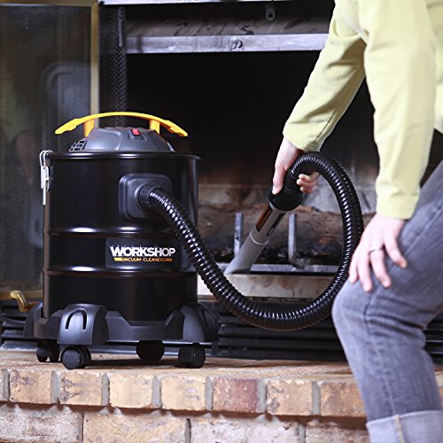Workshop Wet/Dry Vacs Ash Vacuum Cleaner Ws0500Ash, 5-Gallon Ash Vac For Fireplaces, Stoves, Bbq Pits; 3.0 Peak Horsepower Ash Vacuum, Black/Yellow #TOP4