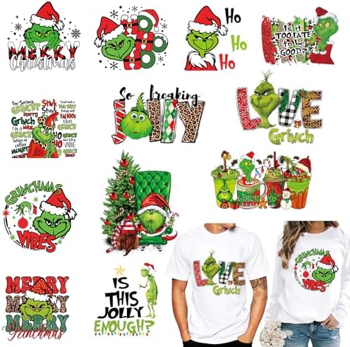 RED Glitter Candy Cane Fabric Iron On Transfer Patch Tshirt Vinyl Christmas DIY - Foto 2