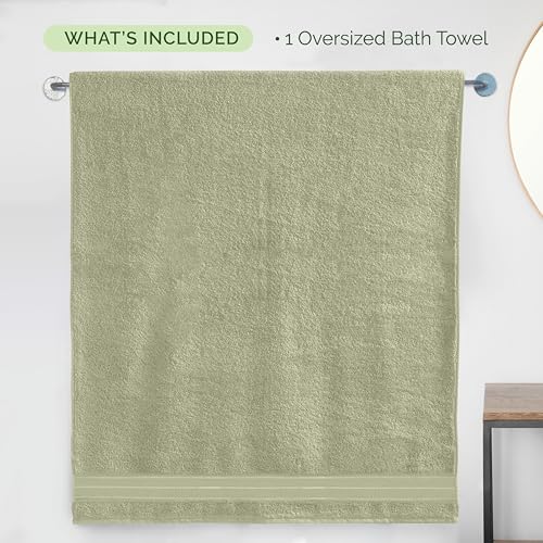 Image of Elegant Comfort Three Line Popcorn Extra Large Luxury Bath Towel - 40 inch x 80 inch inch, Premium Hotel Spa Quality 1 Piece Oversized Bath Sheet 100% Turkish Cotton Super Soft Highly Absorbent, Jade Green