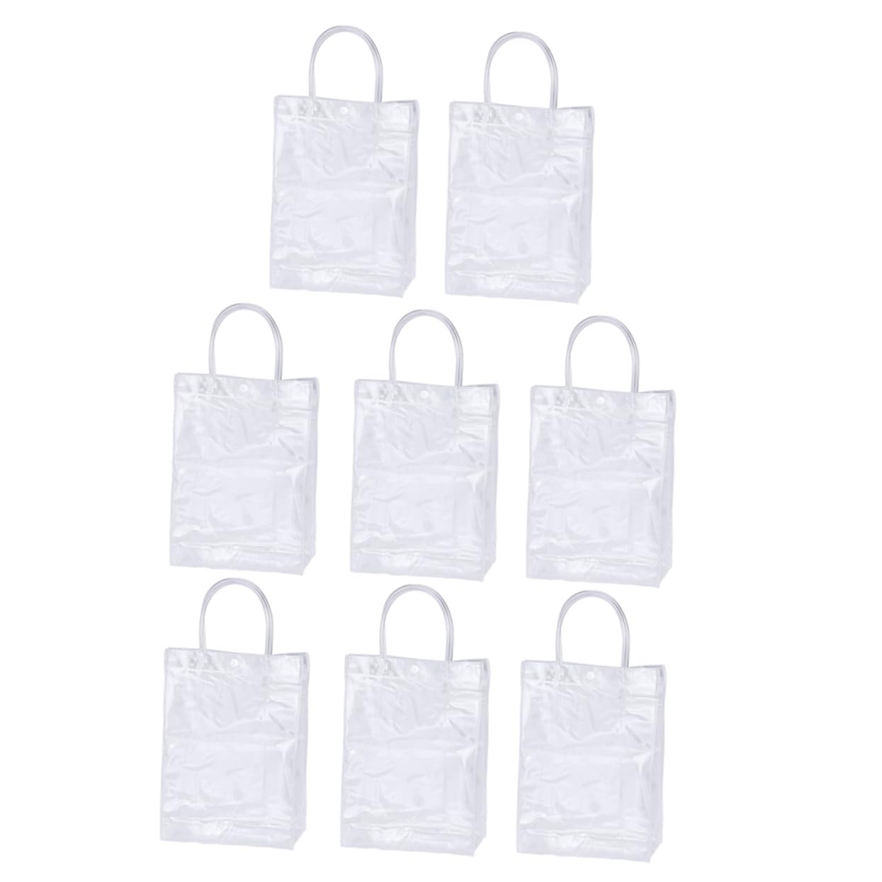 Holibanna 8Pcs PVC Clear Tote Bag Durable Reusable Handheld Packing Bags for Groceries Parties Weddings and More Easy to Clean
