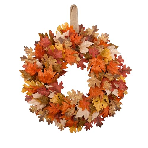FLOROAD 24" Fall Wreath for Front Door, Artificial Autumn Maple