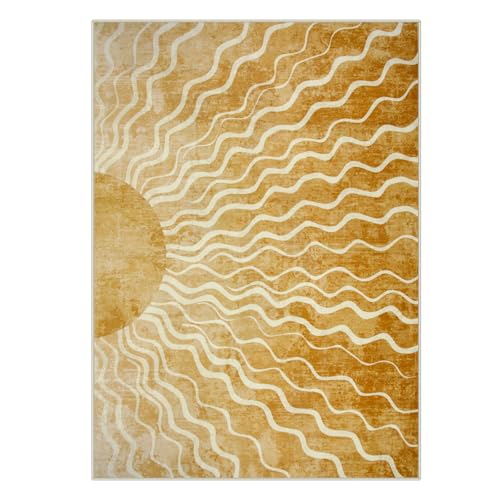 Tapete decorativo Boho 5x7 amarillo mostaza Wonnitar miniatura 3