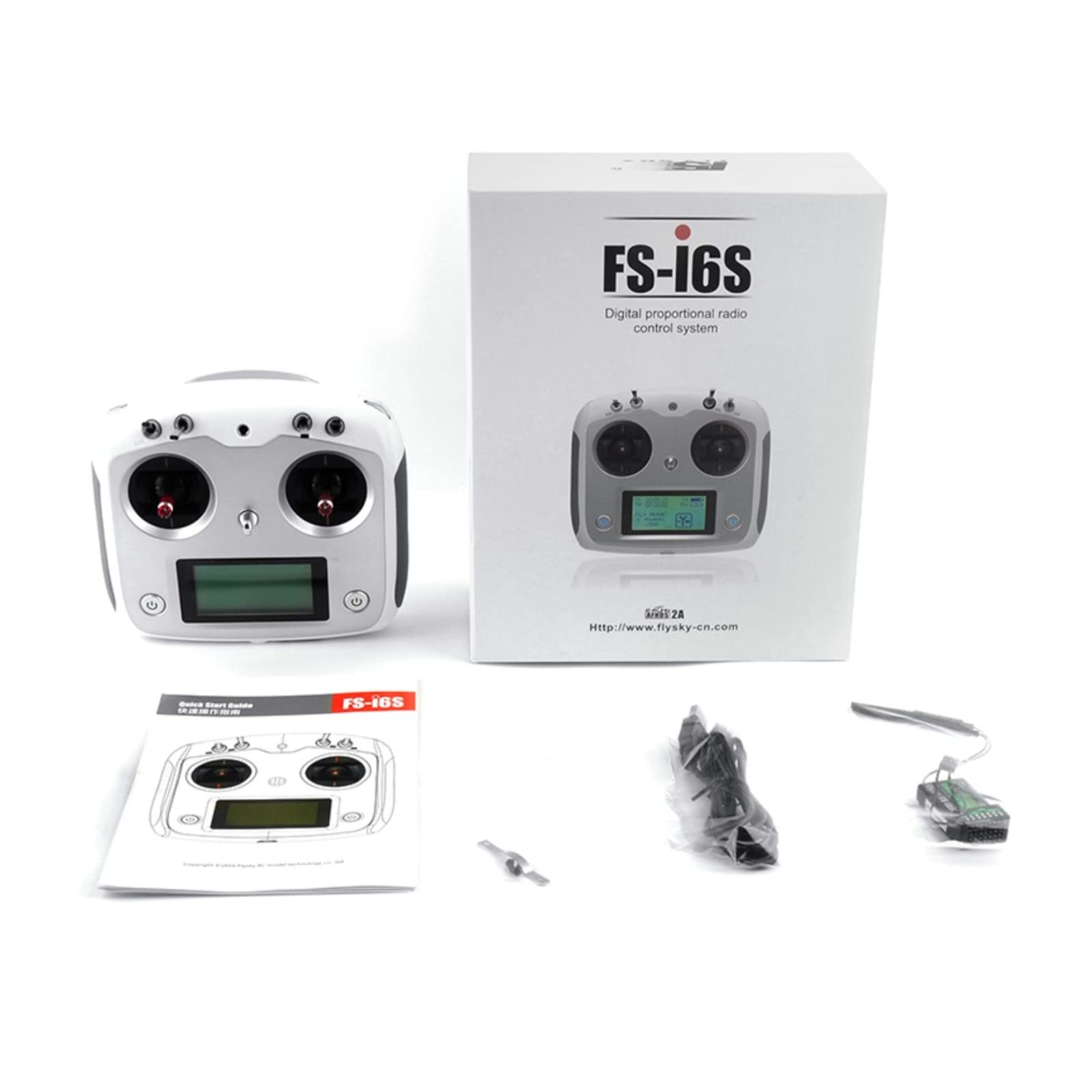 HTLNUZD Flysky FS-i6S Émetteur 2,4G AFHDS 2A RC Écran Tactile 10CH Contrôleur Radio avec Récepteur FS-iA6B 6CH, pour Drone Multirotor Quadcoptère RC (FS i6x)