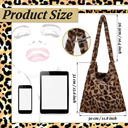 Weewooday Bolso Tote grande de piel sintética con estampado de leopardo miniatura 3