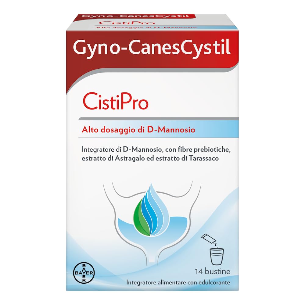 Gyno-​CanesCystil CistiPro, Integratore a base di D-​Mannosio per il Benessere delle Vie Urinarie,​14 Bustine al Gusto Te Verde Gelsomino e Agrumi