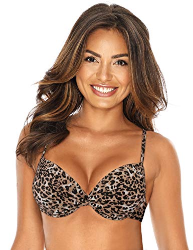 RELLECIGA Women's Push Up Bikini Top Twist Front Underwire Bathing Suit (X-Large, Leopard)
