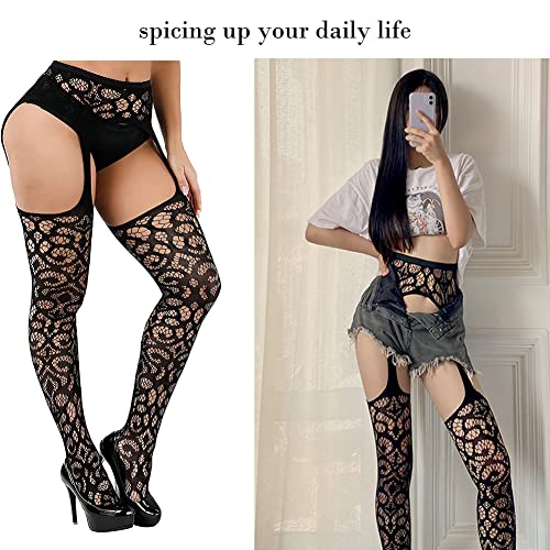 Image of Women's Fishnet Stockings High Waist Tights Suspender Hosiery Sexy Pantyhose