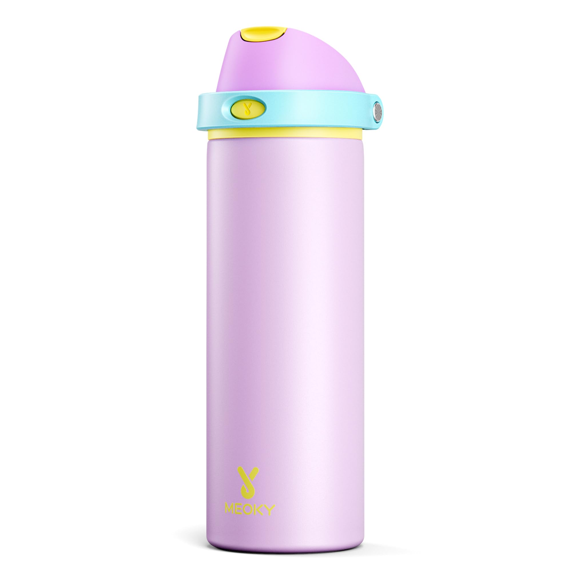 24 oz Insulated Water Bottle with Straw: Meoky Stainless Steel Metal Water Bottle with 2-in-1 Lid - Leak Proof, Cold for 24 Hours, Fits in Car Cup Holder, BPA-Free for Gym Travel Sports, Mauve