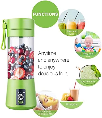 Miniatura 8 de Licuadora portátil para jugo de frutas, batidos y licuados, vaso exprimidor de 6 cuchillas, recargable por USB, licuadora personal de 12.8 fl oz con