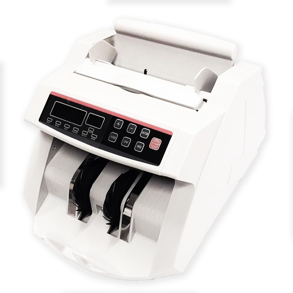 Contador de billetes profesional con detector de billetes falsos y doble pantalla LED
