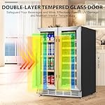 24 Inch Dual Zone Wine and Beverage Refrigerator, Built-in or Freestanding Cooler with French Doors, Under Counter Drink Fridge with Upgraded Compressor for Beer, Wine, and Soda - Image 5