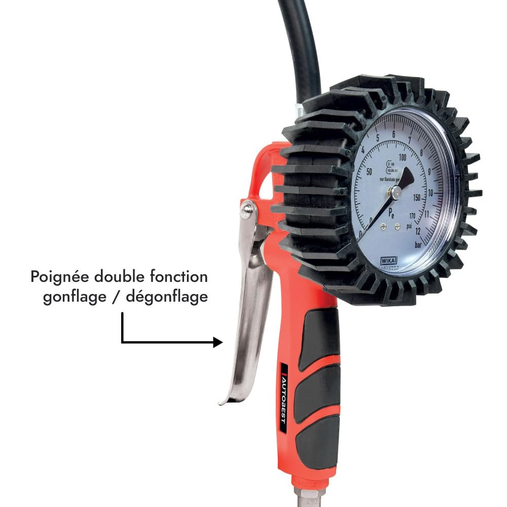 Autobest Pistolet de gonflage Gros débit Embout Quick Lock