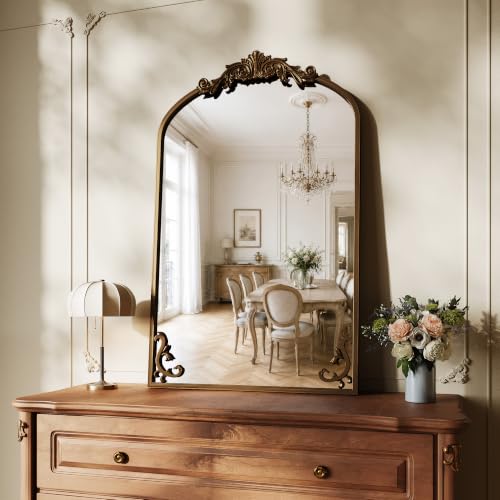 Image of Koonmi Vintage Wall Mirror, 36 inchx24 inch Arched Antique Mirror