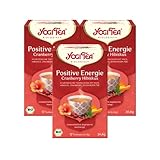 YOGI TEA® 3x Positive Energie Cranberry Hibiskus Bio Yogi Tee I leckere ayurvedische Schwarztee-Mischung m. Chai-Gewürzen - Mate - Guarana I 51 Tee-Beutel - Bio-Qualität I Assam-Tee 3 Päckchen