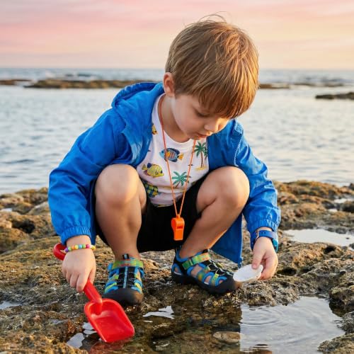 Image of Wide Toe Box Toddler Sandals Water Shoes Boys Girls Quick Dry Summer Beach
