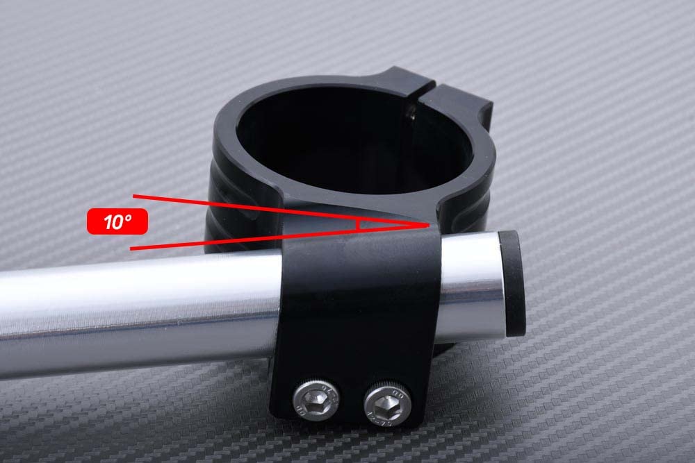avdb-moto Paire de demi-guidons/Bracelets en 46 mm + tubes Compatible avec ZX6R ZX6-R 1998-2002, ZX9R ZX9-R 1998-2003 (TITANE)