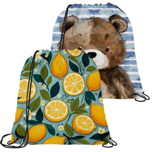 Sac à cordon de serrage étanche multicolore lot de 2 sacs de sport homme femme