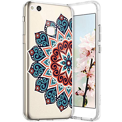 Robinsoni Case Compatible with Huawei P10 Lite Cover Huawei P10 Lite Case Transparent Crystal Case Soft Silicone TPU Case Glossy Gel Rubber Cover Clarity Ultra Thin Cover Buhhda Flower Cover