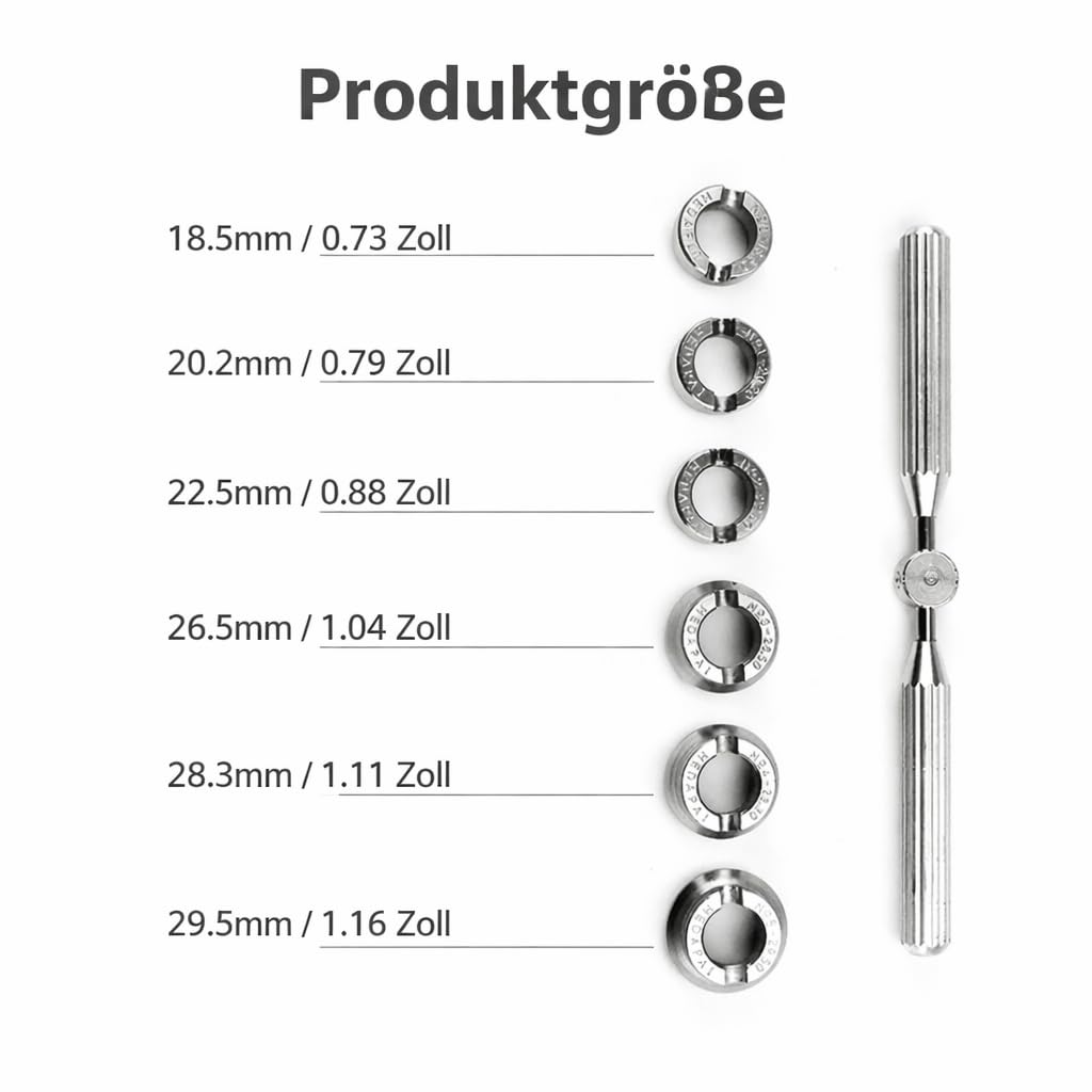 Apriscatole per orologio in acciaio inox, acciaio inox, regolabile, con 6 forme scanalate, per Rolex e Tudor