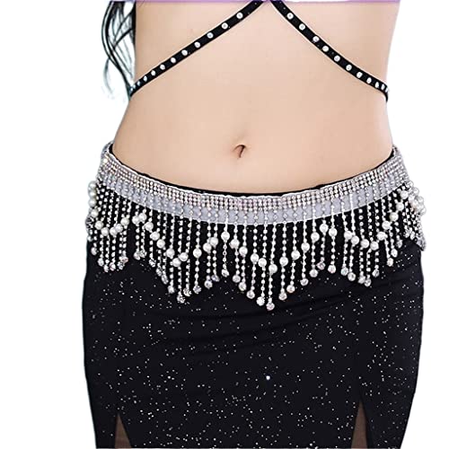 Bufanda de cadera para belly dance Bailarer con borlas de diamantes en color D de 75 cm