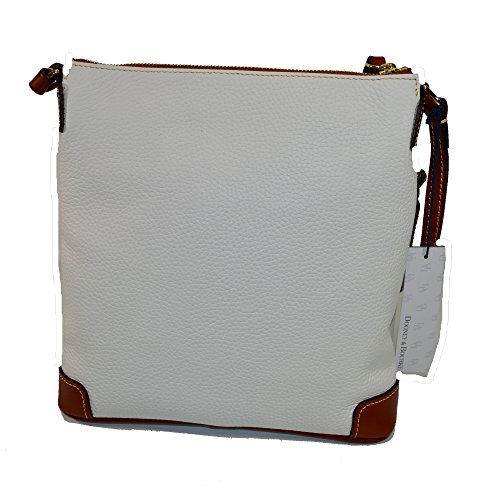 Image of Dooney & Bourke Women's Crossbody in Pebble Grain Leather, Large Handbag with Adjustable Shoulder Strap, White