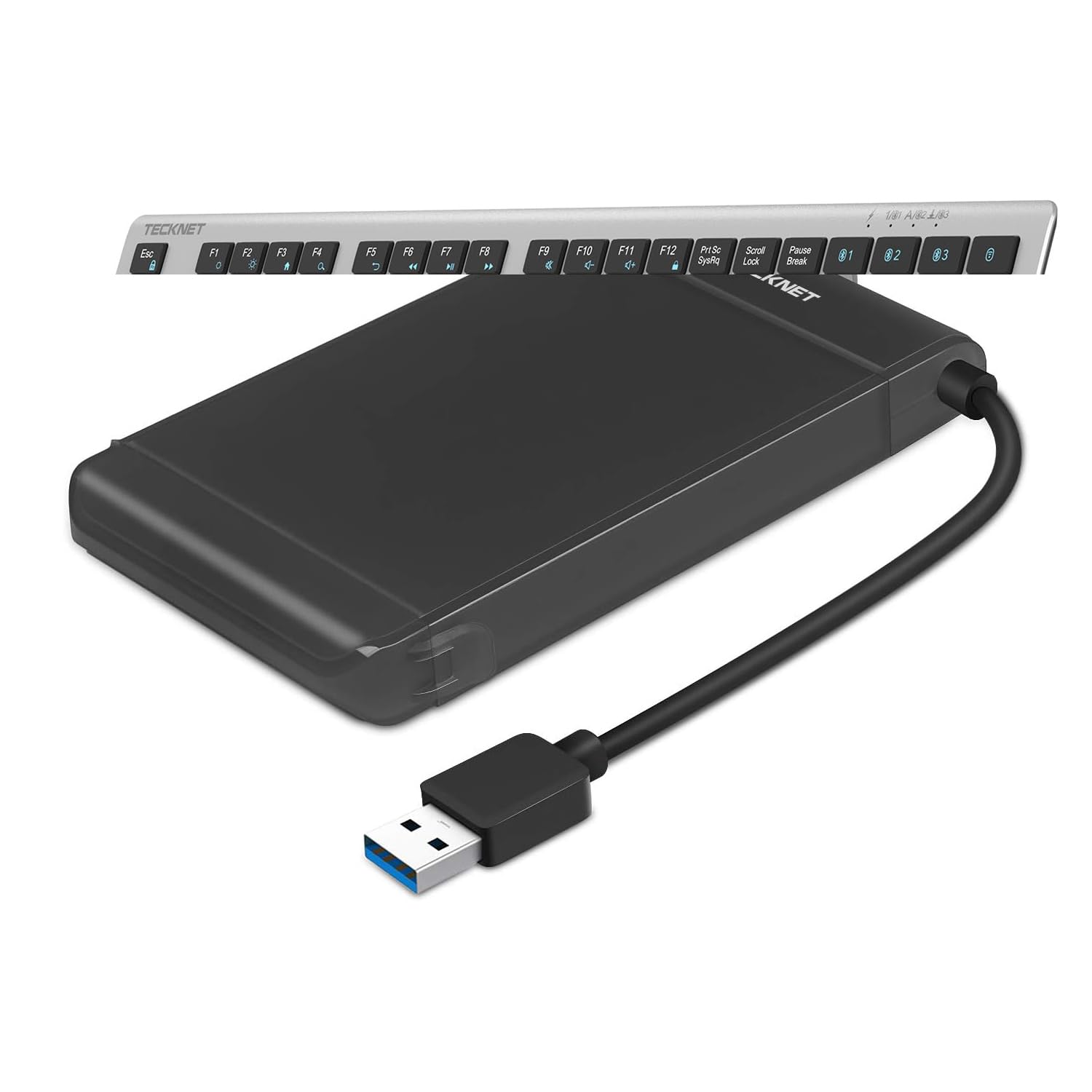 TECKNET Rechargeable Wireless Keyboard, 2.4GHz USB Bluetooth Keyboard