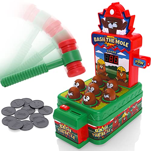 TEVO Whack Game With Hammer - A Mole Bashing Classic Arcade Game For Kids