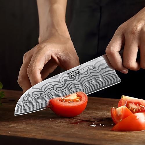 HOSHANHO 7 Inch Santoku Knife, Ultra Sharp Japanese High Carbon Powder Steel Kitchen Knife, Professional Chefs Knife with Ergonomic Handle - Image 7