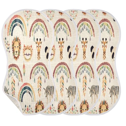 Kigai Boho Animals Baby Burp Cloths Extra Soft and Absorbent Burping Rags Cotton Burping Clothes Baby Washcloths for Newborn Boys Girls - 1 Pack3