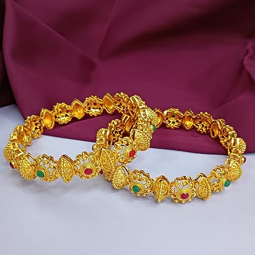 Image of Efulgenz Indian Style Bollywood Gold Plated Rhinestone Crystal Bridal Wedding Bracelet Bangle Set Jewelry