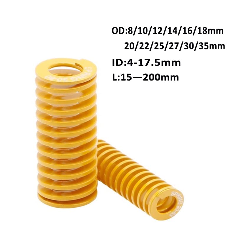 1 / 2pcs Giallo Lungo Light Load Spiral Stamping Stampaggio di Compressione Die Molla Diametro Esterno 8-35mm Diametro Interno 4-17.5mm L15-200 (Color : 175mm, Size : 35mm(1pcs))