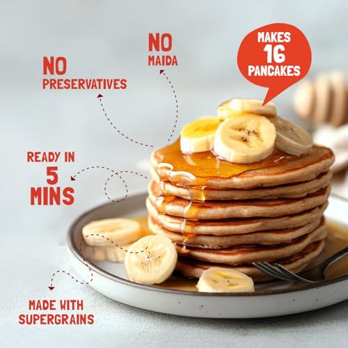 Image of Slurrp Farm Banana Choco Chip Millet Pancake Mix | Super Saver Pack | 300g