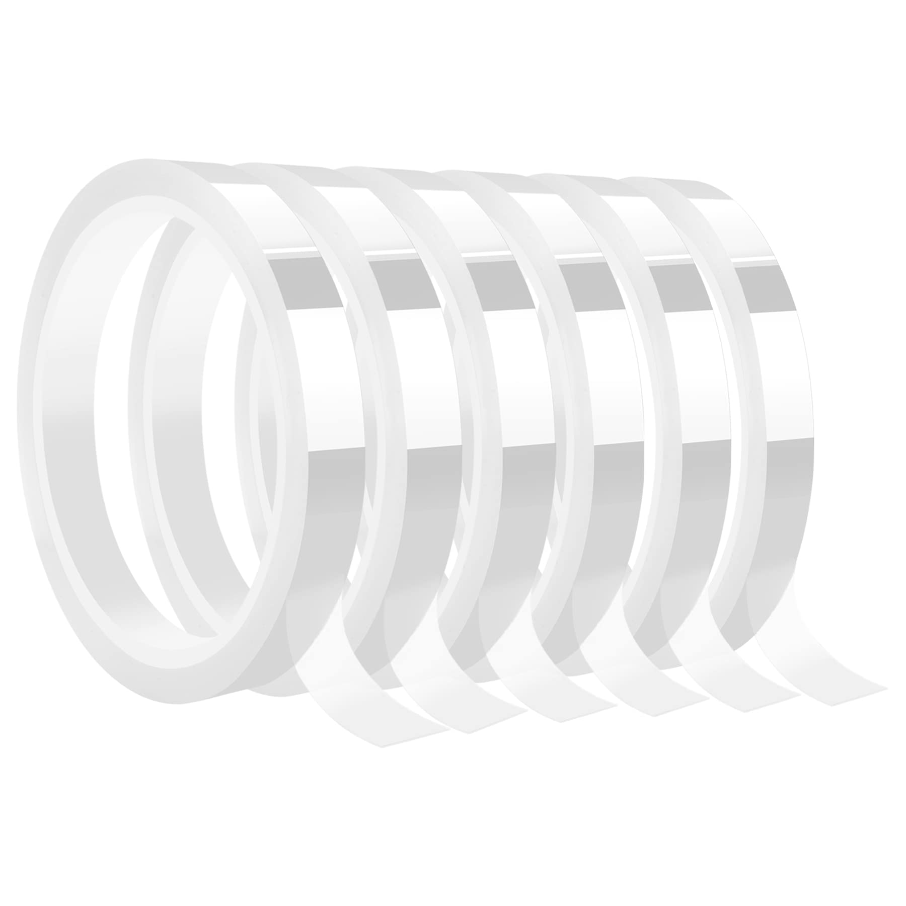 Pasuihcay 6 Rolls 10mm X33M(108Ft) Clear Heat Tape for Heat Sublimation Press No Residue and Heat Transfer Vinyl, White