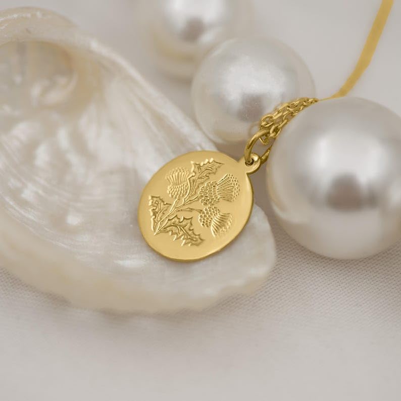 Collier chardon écossais fait main en argent 925, le cadeau symbolique idéal pour elle et lui