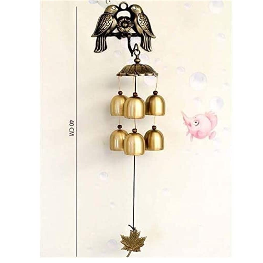 Carillon à Vent de Jardin Carillon À Vent pour Oiseaux, Carillons À Oiseaux avec 6 Cloches À Vent, Décor Suspendu pour Église De Jardin Bells Carillon éolien Cloches
