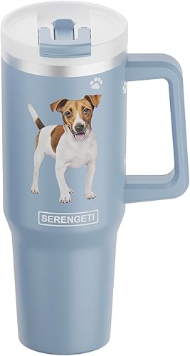 SERENGETI Ultimate - Vaso de 40 onzas con asa y pajilla, vaso aislado al vacío con popote y tapa, taza de viaje de acero inoxidable para amantes de
