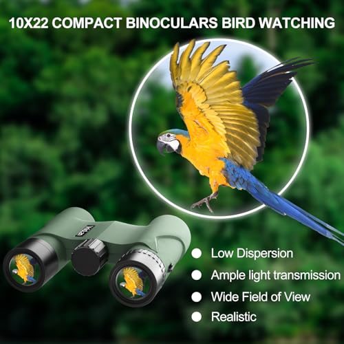 Binoculares compactos 10x22 para adultos y niños miniatura 3