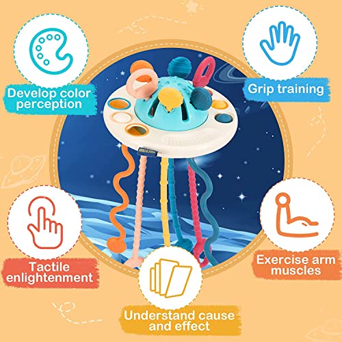 image for B bangcool Montessori Toys for Babies,UFO Shape Colorful Pull String I