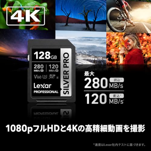 Image of Lexar Professional Silver PRO SDXC UHS-II Card, 128GB up to 280MB /s Read, 160MB /s Write Speed