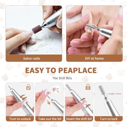 Kit perceuse pour ongles en gel avec coupe-cuticules intégré - 4
