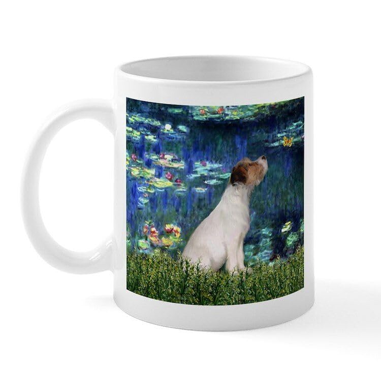 MUGS TRADERMUGS TRADER Jack Russell & Lilies Mug 11 oz Ceramic Mug (51969881) Printed Coffee and Tea Ceramic Mug- 320 ML Ceramic Coffee Mug 7441
