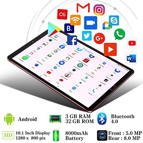GOODTEL Tablet 10 Zoll WLAN + Dual SIM, 3GB RAM + 32GB ROM, 4-256 GB Erweiterung, 8000 mAh Akku, 5MP + 8MP Dual-Kamera… - Image 3
