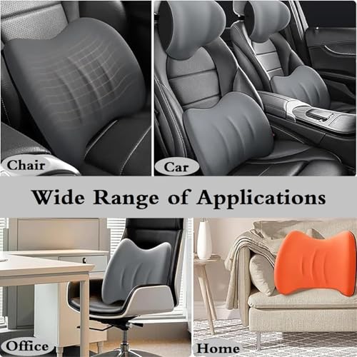 Lendenwirbelstützkissen und Auto-Kopfstütze Nackenkissen Set Memory Foam Auto Kopfstütze Kissen Autos Sitz Kopf Lendenkissen für Nacken Rücken Schmerzlinderung Bürostuhl LKW Rollstuhl