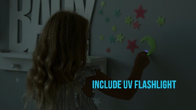 Estrellas y Luna Fluorescentes para Pared, Decoración Infantil miniatura 7